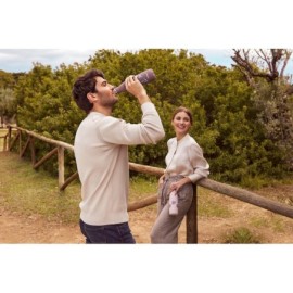 MARKO ML89438 Termos butelka Terra 500ml - śliwkowy / kwiaty