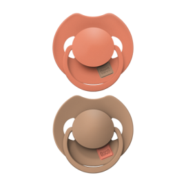 LOVI 34/411 Smoczek silikonowy dynamiczny Prime 18+m 2 szt Granola/Orange