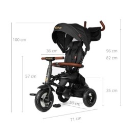 MILLY MALLY 5680 Qplay Rowerek trójkołowy Rito Deluxe Rubber black