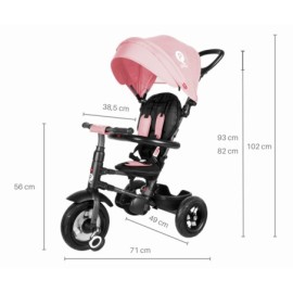 MILLY MALLY 5692 Qplay Rowerek trójkołowy Rito Rubber pink