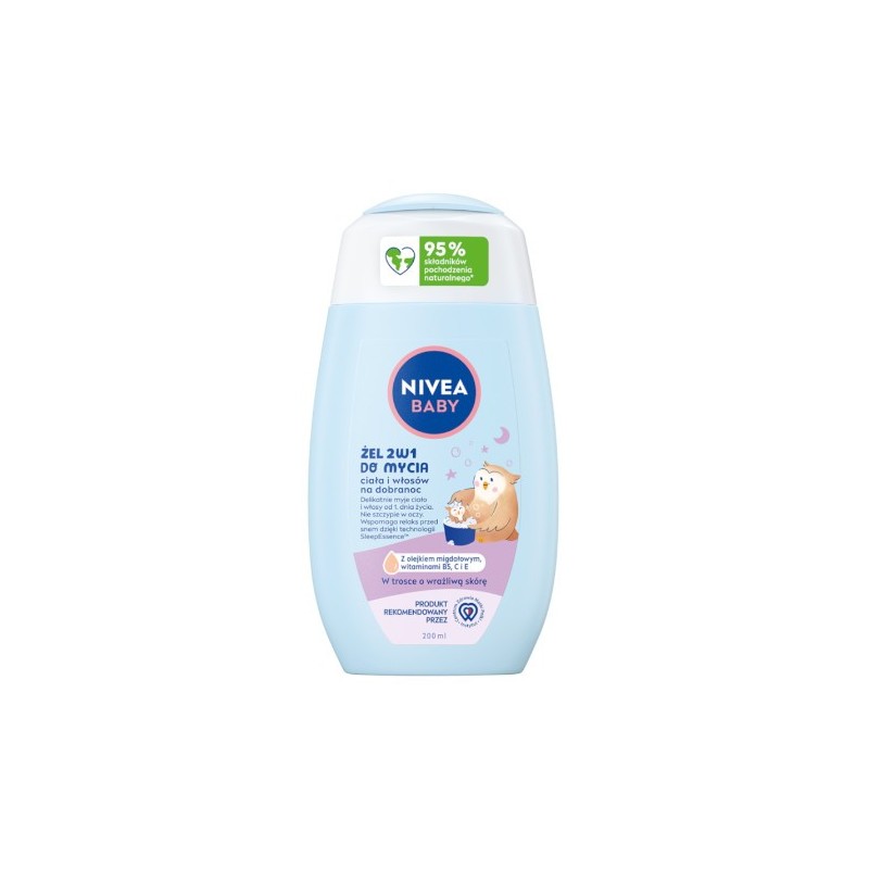 NIVEA BABY 80546 Żel 2w1 do mycia ciała i włosów na dobranoc 200 ml