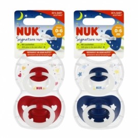 NUK 175270 Smoczek uspokajający silikonowy SIGNATURE NIGHT 0-6m