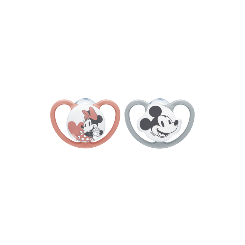 NUK 175281 Smoczek 0-6 uspokajający silikonowy SPACE MYSZKA MIKI 2szt