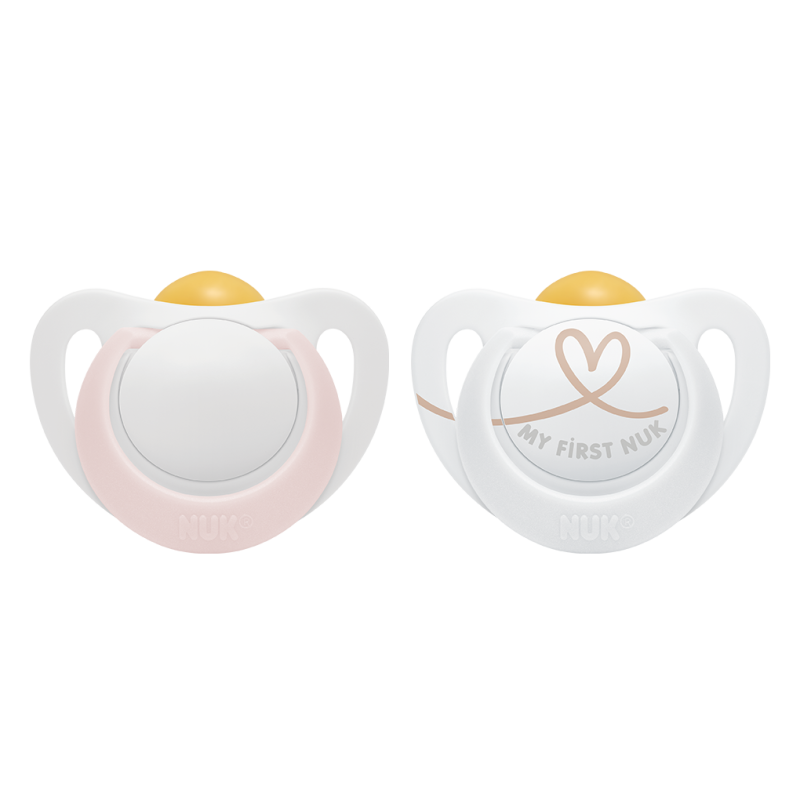 NUK 726070 Smoczek uspokajający lateksowy 0-6m STAR  2 szt