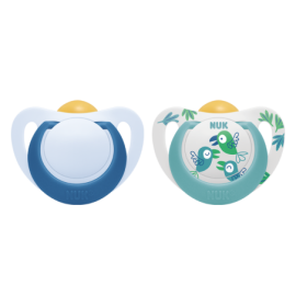 NUK 726070 Smoczek uspokajający lateksowy 0-6m STAR  2 szt