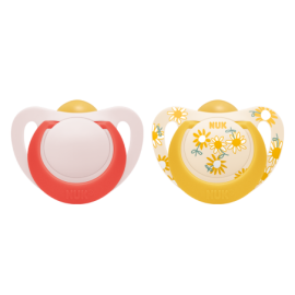 NUK 726070 Smoczek uspokajający lateksowy 0-6m STAR  2 szt