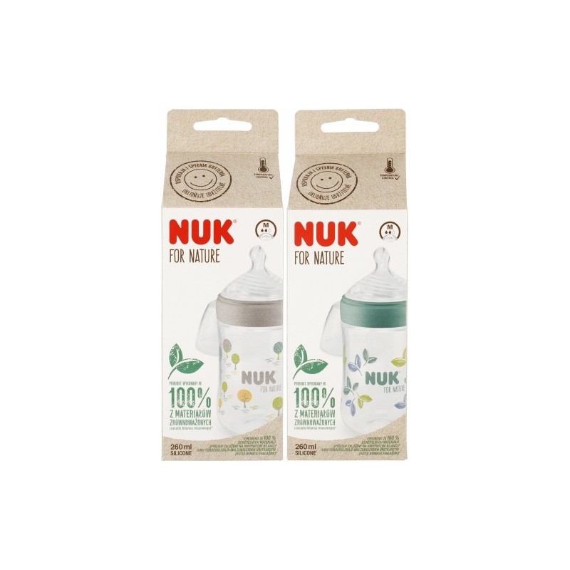 NUK 742005 Butelka 260 ml For Nature smoczek sil. M