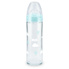 NUK 745080 Butelka szklana FC+ 240ml NEW CLASSIC smoczek silikonowy 1M
