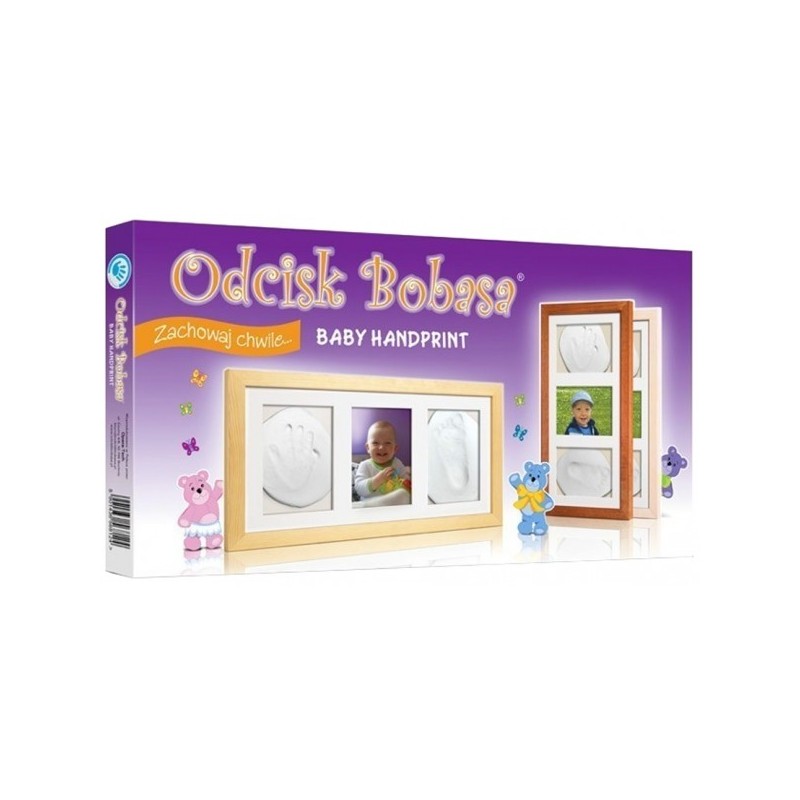 Odcisk Bobasa - Potrójna Ramka z Glinką Naturalna