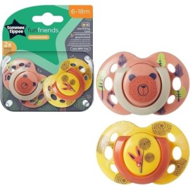 TOMMEE TIPPEE TTP43335896 Smoczek uspokajający FUN FRIENDS 6-18m 2pak