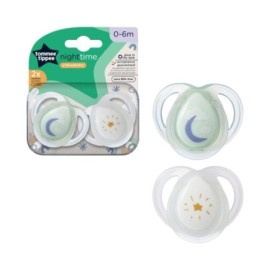 TOMMEE TIPPEE TTP43338095 Smoczki uspokajające NIGHT TIME 0-6m mix 2pak
