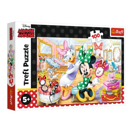 TREFL 16387 Puzzle 100 el. Minnie w salonie kosmetycznym