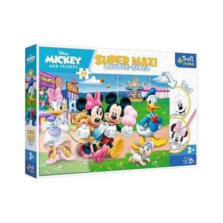 TREFL 41005 Puzzle 24 SUPER MAXI Mickey w wesołym miasteczku