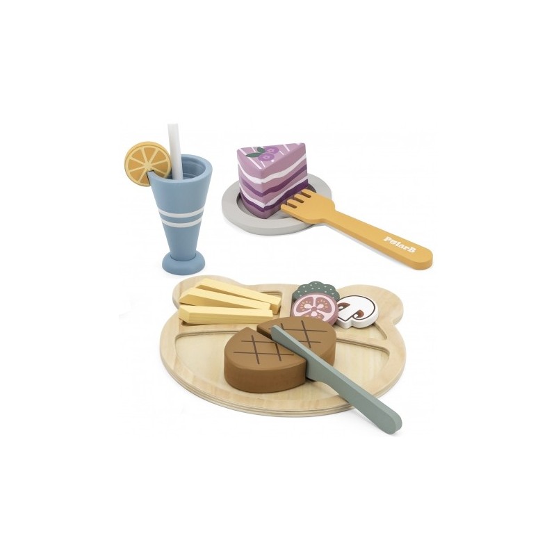 Viga 44058 PolarB Drewniany Zestaw Obiadowy do Krojenia