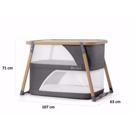 KINDERKRAFT Łóżeczko turystyczne z funkcją kojca SOFI grey