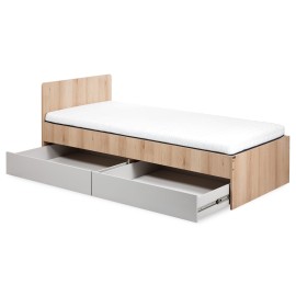 KLUPŚ Łóżko młodzieżowe z szufladą DALIA buk-popiel