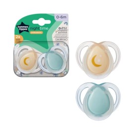 TOMMEE TIPPEE TTP43338095 Smoczki uspokajające NIGHT TIME 0-6m mix 2pak