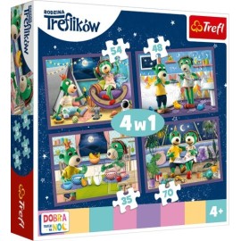 TREFL 34370 Puzzle 4w1 Wieczorne rytuały Treflików