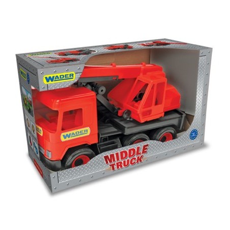 WADER 32112 Middle Truck - Dźwig czerwony