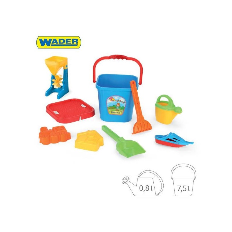 WADER 76150 Happy Summer - Kpl. do piasku Kwadrat Duży