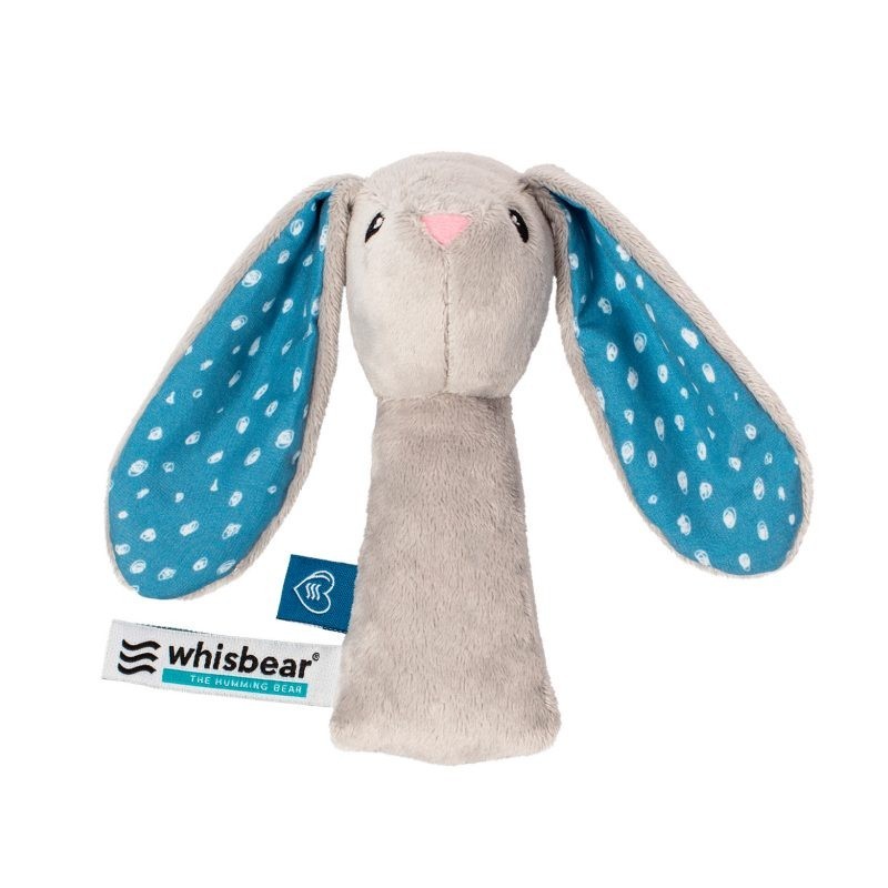 WHISBEAR Grzechotka Króliczek Felek szary