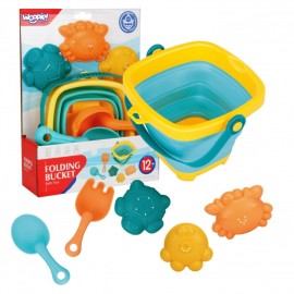 WOOPIE 46101 Zestaw Wiaderko Składane z grabkami łopatką