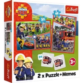 TREFL 93334 Puzzle 2w1 MEMOS Drużyna Strażaka Sama