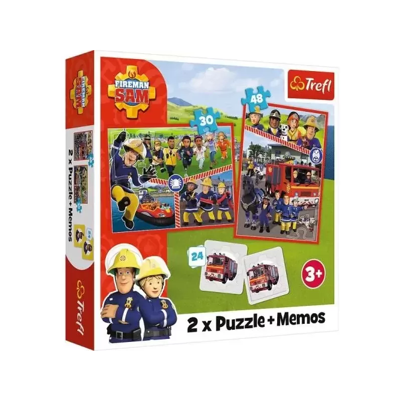 TREFL 93334 Puzzle 2w1 MEMOS Drużyna Strażaka Sama