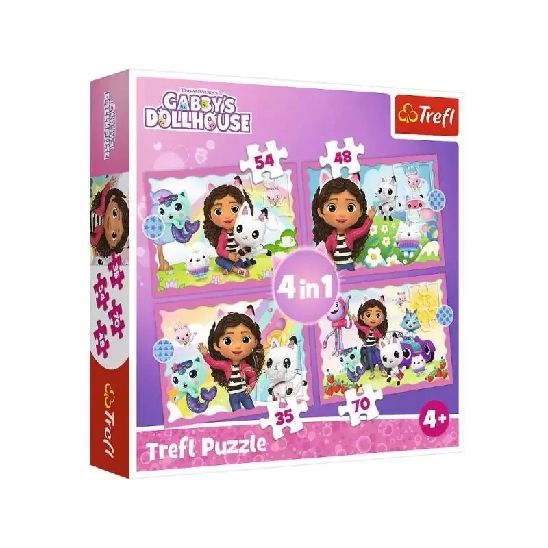 TREFL 34620 Puzzle 4w1 Przygody Gabi