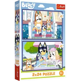 TREFL 34446 Puzzle 2x24 Zabawna Bluey