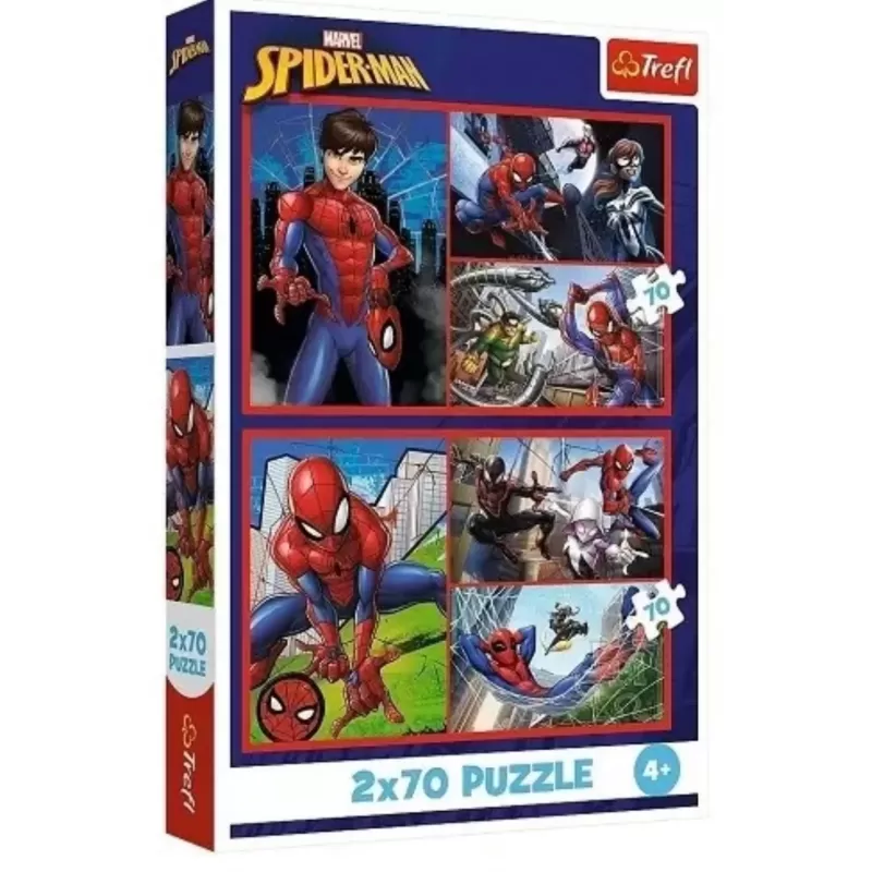 TREFL 34443 Puzzle 2x70 Pajęcze historie / Disney Marvel Spiderman