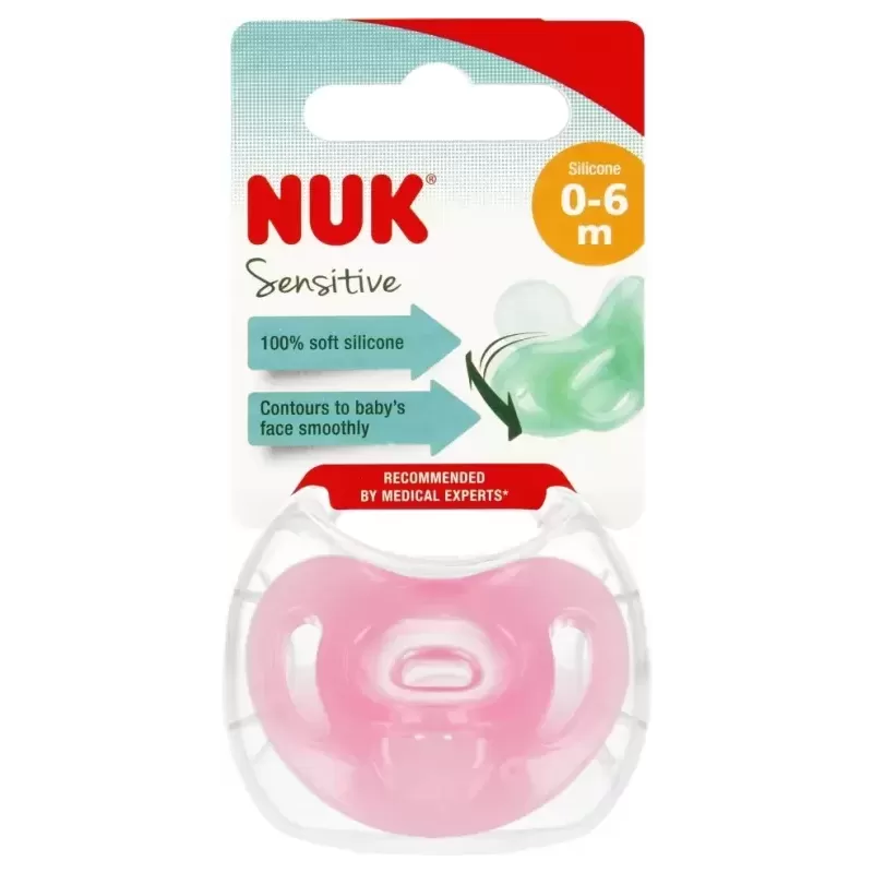 NUK 729139 Smoczek uspokajający silikonowy 0-6m SENSITIVE
