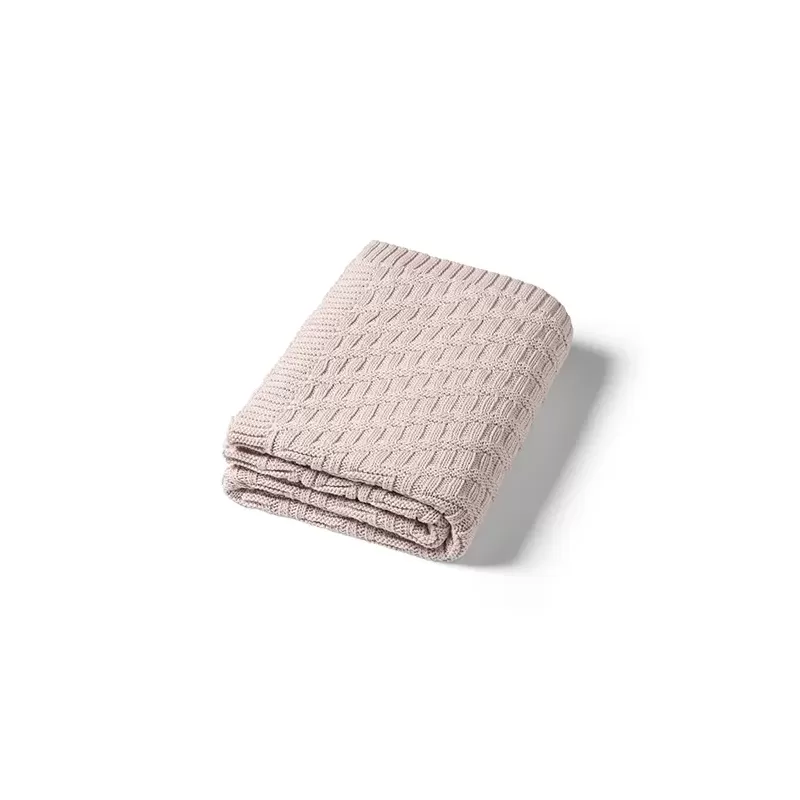 Kocyk dzianinowy beżowy z bawełny organicznej B.O.1647/03 – dla dzieci