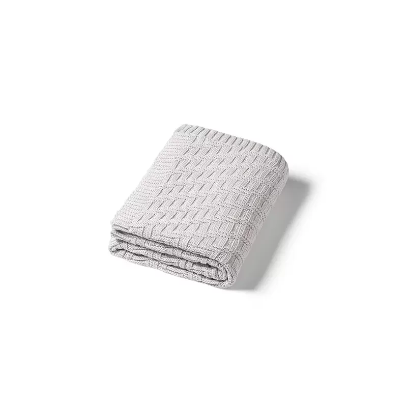 Kocyk dzianinowy szary z bawełny organicznej B.O.1647/02 – dla dzieci