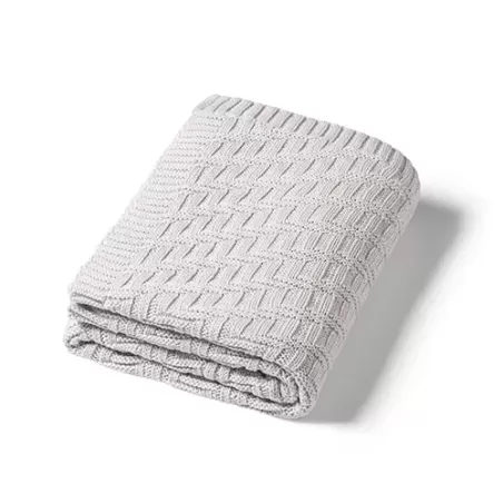 Kocyk dzianinowy szary z bawełny organicznej B.O.1647/02 – dla dzieci