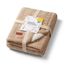 B.O.1657 – Beżowy kocyk bawełniany z ociepleniem dla niemowląt