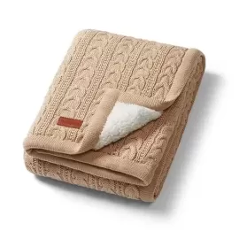 B.O.1657 – Beżowy kocyk bawełniany z ociepleniem dla niemowląt