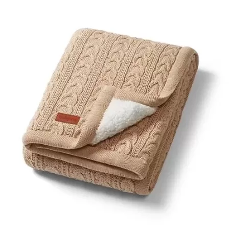 B.O.1657 – Beżowy kocyk bawełniany z ociepleniem dla niemowląt