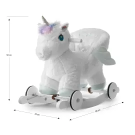 MILLY MALLY 6482 Koń Polly White Jednorożec – bujak i jeździk 2w1