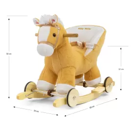 MILLY MALLY 5466 Koń Polly Light Brown – bujak i jeździk 2w1
