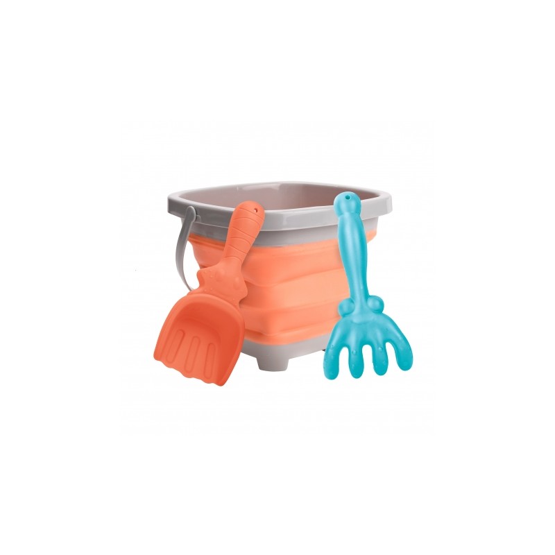 WOOPIE 43766 Zestaw silikonowe wiaderko z grabkami i łopatką