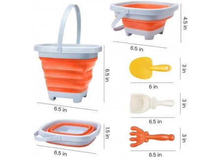 WOOPIE 43766 Zestaw silikonowe wiaderko z grabkami i łopatką