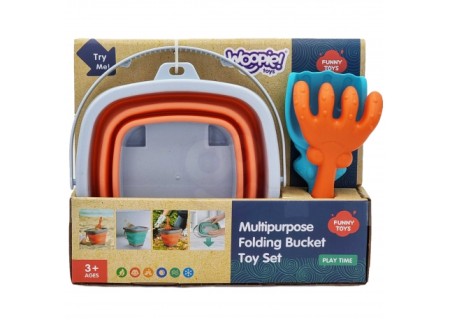 WOOPIE 43766 Zestaw silikonowe wiaderko z grabkami i łopatką