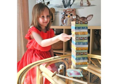 WOOPIE 51824 Gra zręcznościowa Jenga Zwierzątka