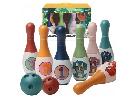 WOOPIE 52036 Kręgle dla dzieci zwierzaki cyferki 8 el.