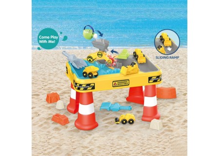 WOOPIE 53170 Stolik Wodny 2w1 Piaskownica Plac Budowy + 4 Autka 12el.