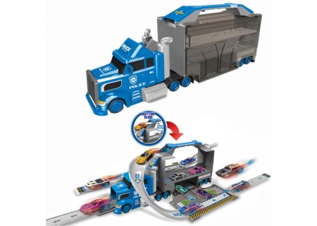 WOOPIE 54030 Ciężarówka Policyjna 2w1Transporter Tor Samochodowy