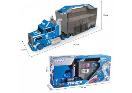 WOOPIE 54030 Ciężarówka Policyjna 2w1Transporter Tor Samochodowy