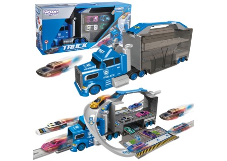 WOOPIE 54030 Ciężarówka Policyjna 2w1Transporter Tor Samochodowy