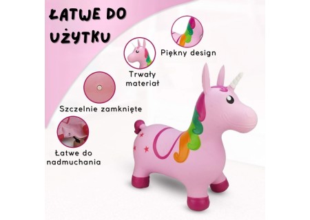WOOPIE 54580 Skoczek gumowy Jednorożec różowy